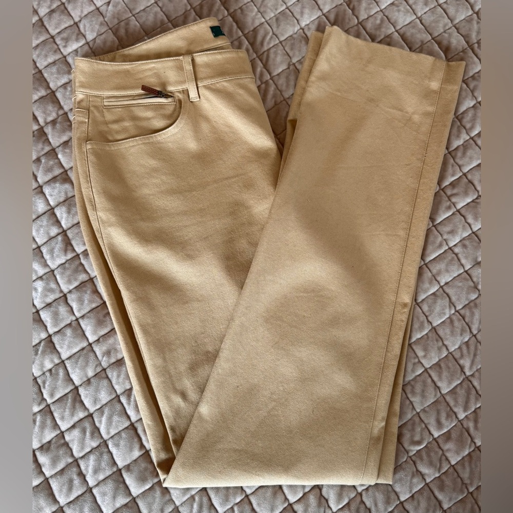 Ralph Lauren Beige Stretch‎ Pants Size 10 Classic Preppy Workwear